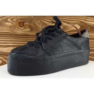 Cool Way Women Sz 37 M Black‎ Lace Up Fashion Sneakers Synthetic Shoe